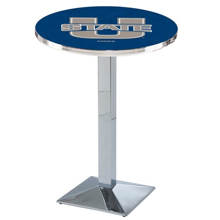 Holland Bar Stool Co 36" Chrome Utah State Pub Table L217C3628UtahSt